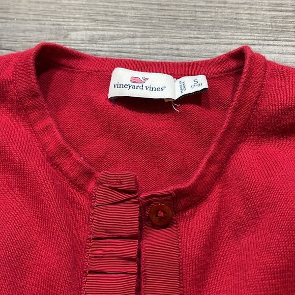 Vineyard Vines Red lightweight cardigan girls size 7-8 - Picture 4 of 8